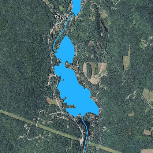 Fly fishing map for Lake Rescue, Vermont