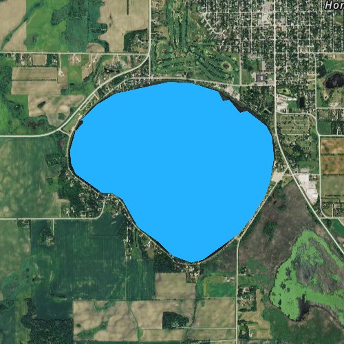 Fly fishing map for Lake Ripley, Minnesota