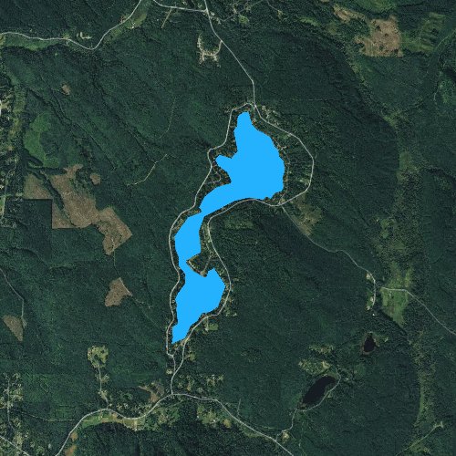 Fly fishing map for Lake Roesiger, Washington