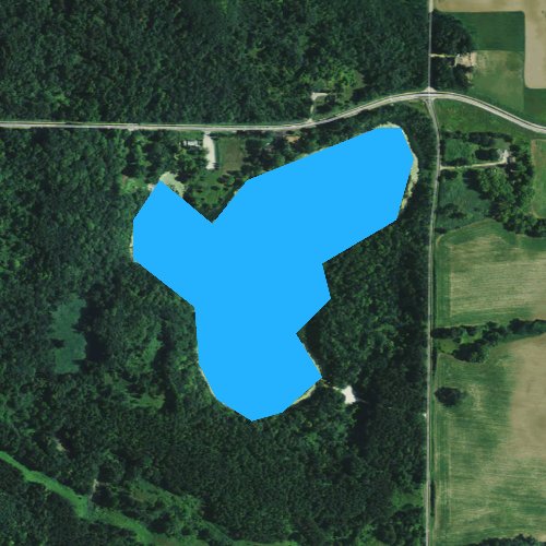 Fly fishing map for Lake Seven, Wisconsin