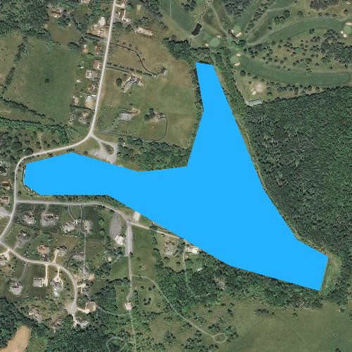 Fly fishing map for Lake Shenandoah, Virginia