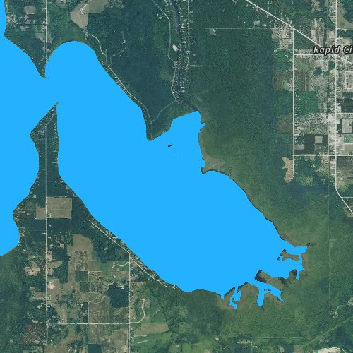Fly fishing map for Lake Skegemog, Michigan
