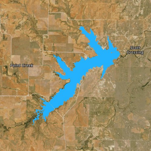Fly fishing map for Lake Stamford, Texas