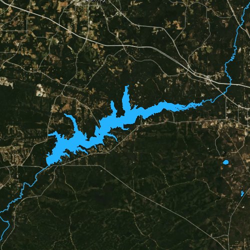 Fly fishing map for Lake Talquin, Florida