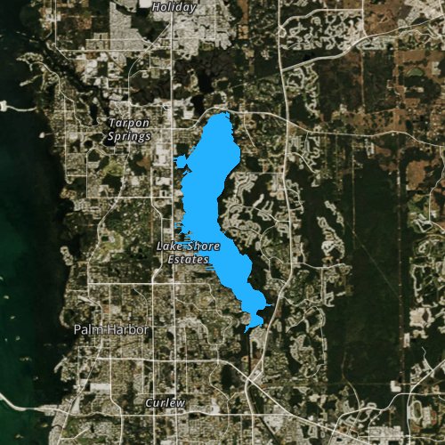 Fly fishing map for Lake Tarpon, Florida