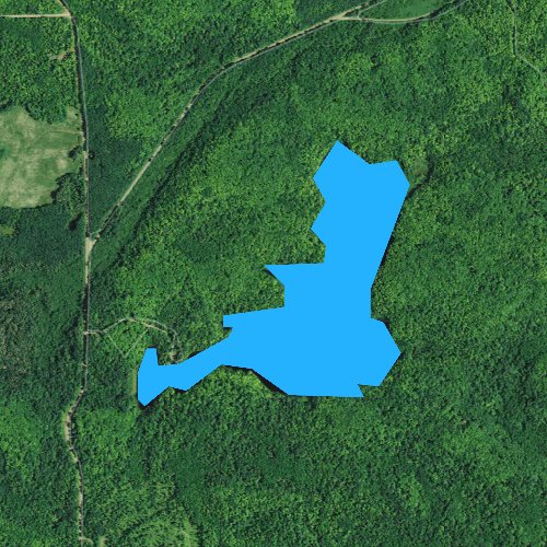 Fly fishing map for Lake Three, Wisconsin