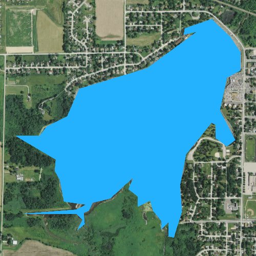 Fly fishing map for Lake Tomah, Wisconsin