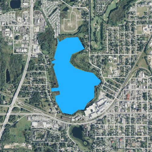 Fly fishing map for Lake Tracy, Florida