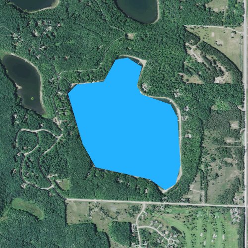 Fly fishing map for Lake Twentyseven, Michigan