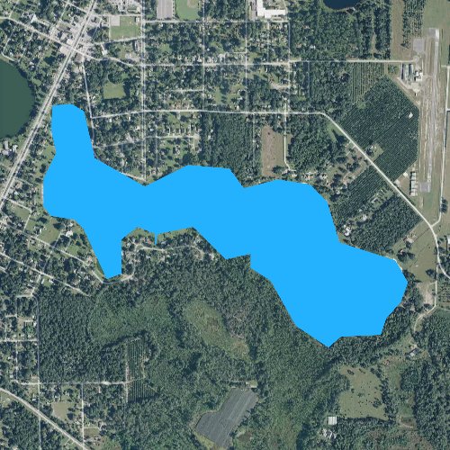 Fly fishing map for Lake Umatilla, Florida