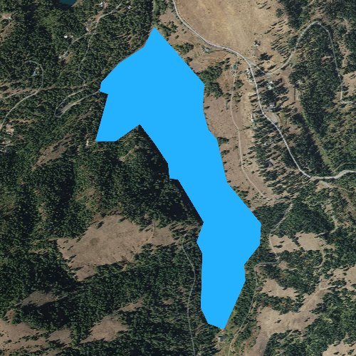 Fly fishing map for Lake Waha, Idaho