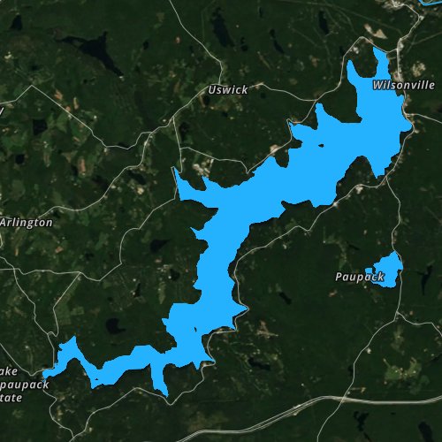 Fly fishing map for Lake Wallenpaupack, Pennsylvania