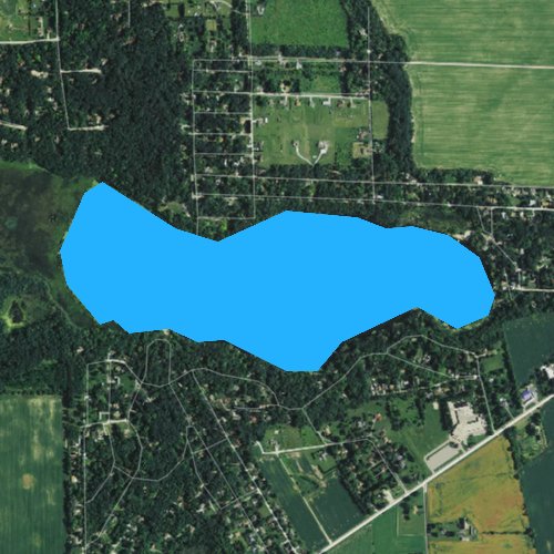 Fly fishing map for Lake Wandawega, Wisconsin