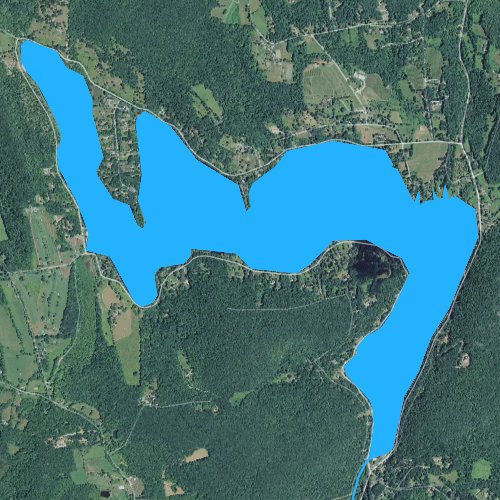 Fly fishing map for Lake Waramaug, Connecticut