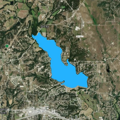 Fly fishing map for Lake Weatherford, Texas