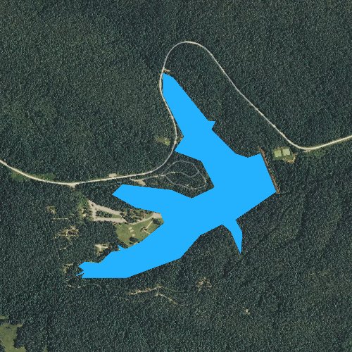 Fly fishing map for Lake Weddington, Arkansas
