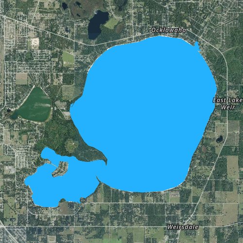Fly fishing map for Lake Weir, Florida