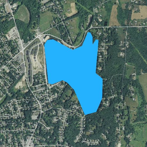 Fly fishing map for Lake Whalom, Massachusetts