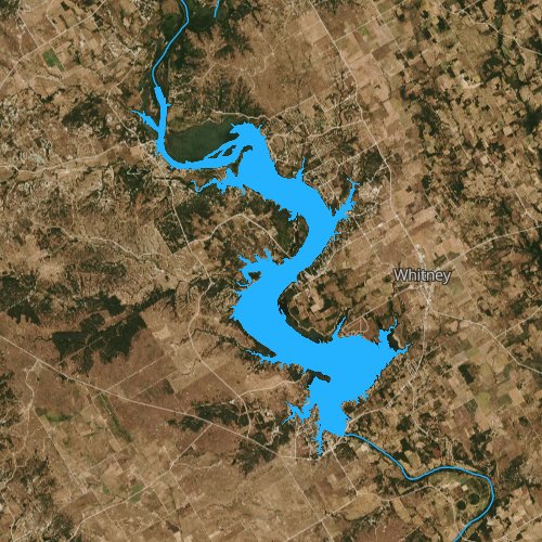 Fly fishing map for Lake Whitney, Texas