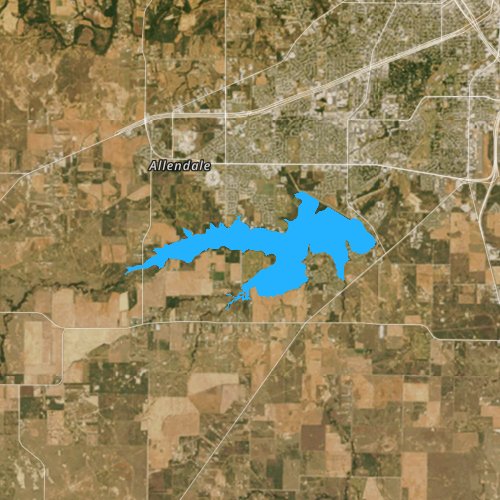 Fly fishing map for Lake Wichita, Texas