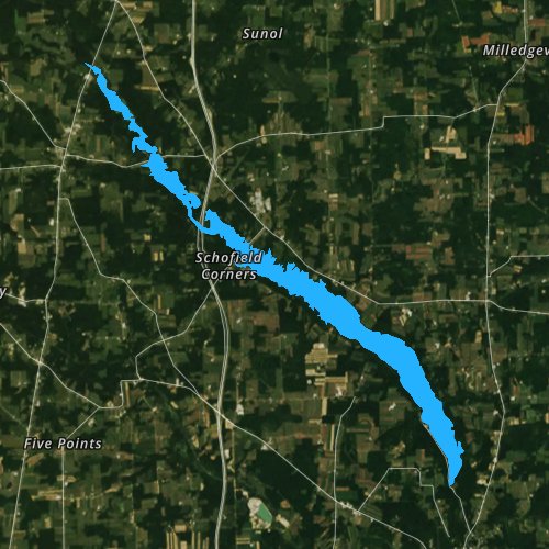 Fly fishing map for Lake Wilhelm, Pennsylvania