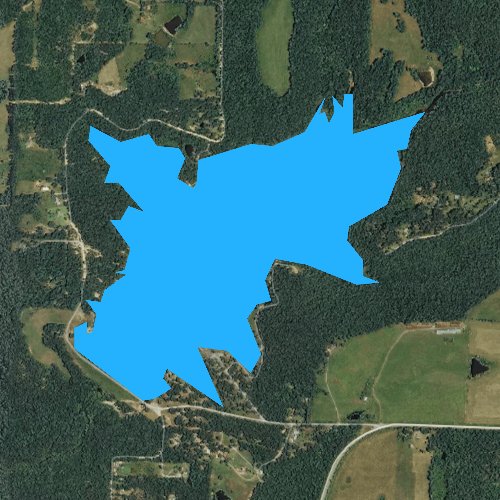 Fly fishing map for Lake Wilhelmina, Arkansas