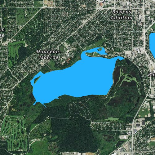 Fly fishing map for Lake Wingra, Wisconsin