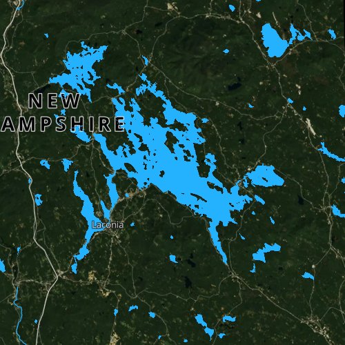 Fly fishing map for Lake Winnipesaukee, New Hampshire