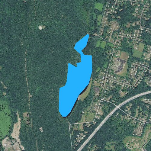Fly fishing map for Lake Wintergreen, Connecticut