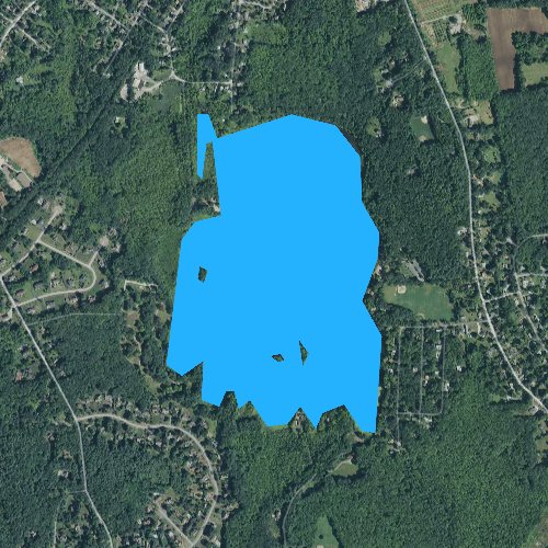 Fly fishing map for Lake Winthrop, Massachusetts