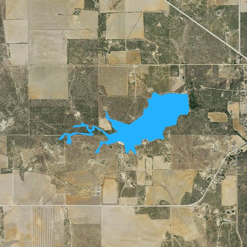 Fly fishing map for Lake Woodson, Texas