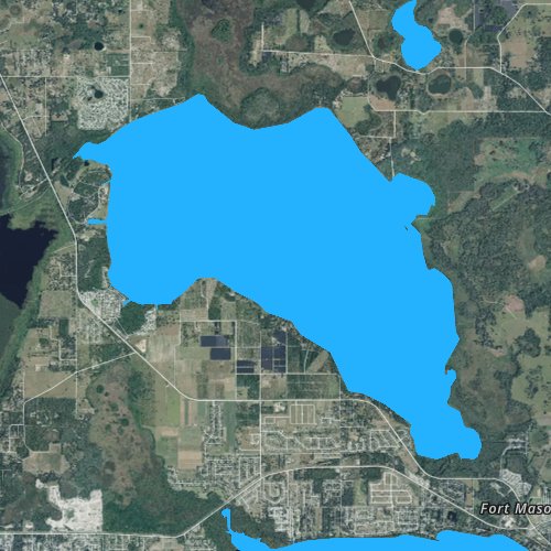 Fly fishing map for Lake Yale, Florida