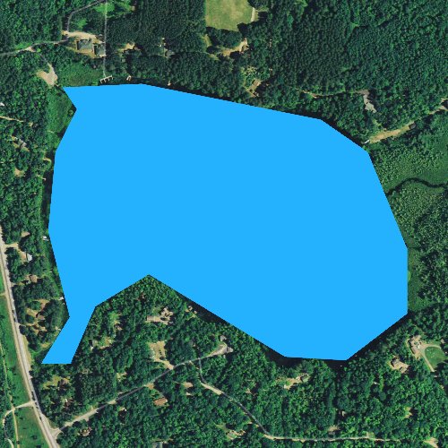 Fly fishing map for Lake of the Hills, Wisconsin