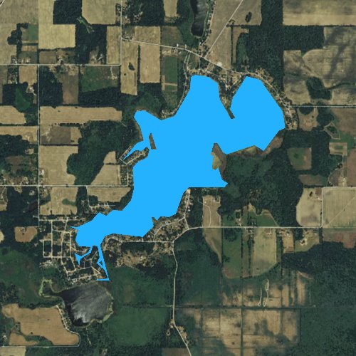 Fly fishing map for Lake of the Woods, Michigan