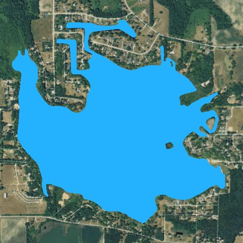 Fly fishing map for Lake of the Woods: Van Buren, Michigan