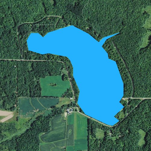 Fly fishing map for Largon Lake, Wisconsin