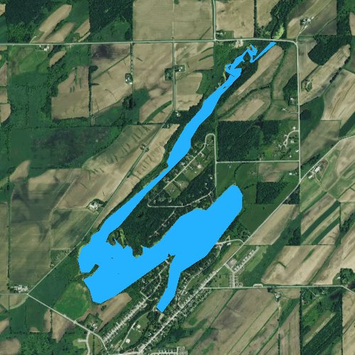 Fly fishing map for Lazy Lake, Wisconsin
