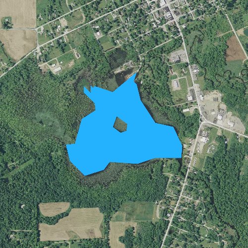 Fly fishing map for LeBoeuf Lake, Pennsylvania