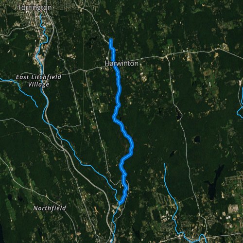 Fly fishing map for Leadmine Brook, Connecticut