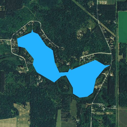 Fly fishing map for Left Foot Lake, Wisconsin
