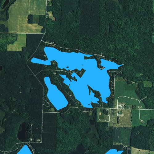 Fly fishing map for Leigh Flowage, Wisconsin