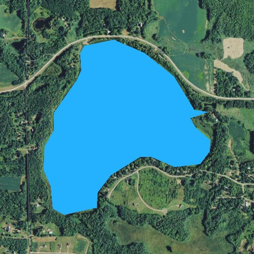 Fly fishing map for Little Butternut Lake, Wisconsin