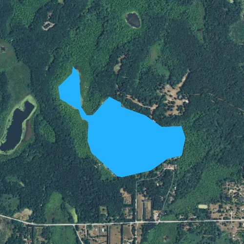 Fly fishing map for Little Cedar Lake, Michigan