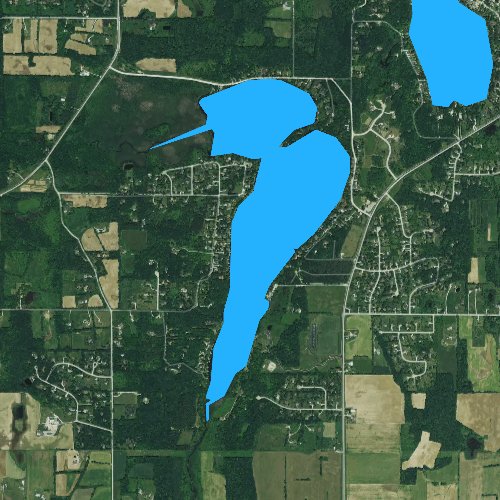 Fly fishing map for Little Cedar Lake, Wisconsin