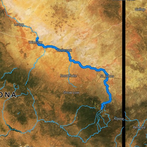 Fly fishing map for Little Colorado River: Upper, Arizona