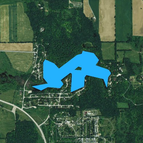 Fly fishing map for Little Elkhart Lake, Wisconsin