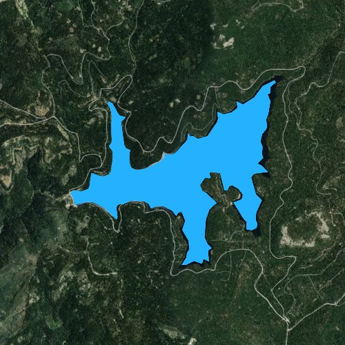 Fly fishing map for Little Grass Valley Reservoir, California