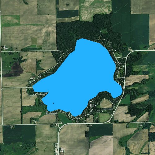 Fly fishing map for Little Green Lake, Wisconsin