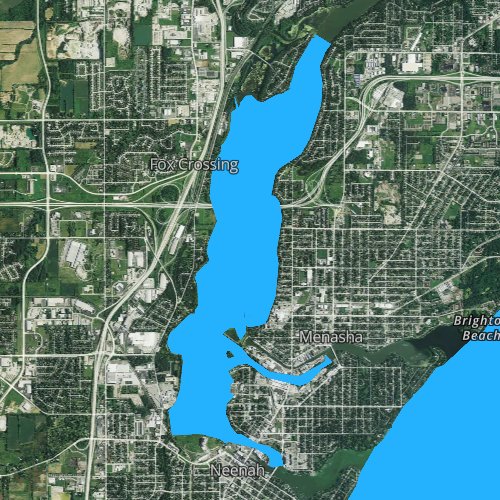 Fly fishing map for Little Lake Butte Des Morts, Wisconsin