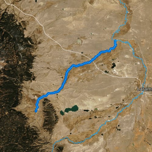 Fly fishing map for Little Laramie River, Wyoming